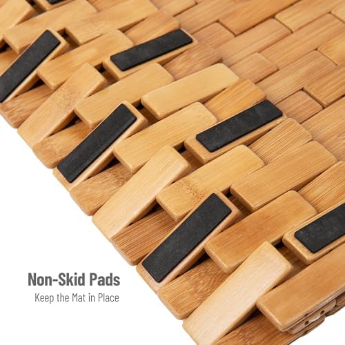 Mind Reader Bath Mat, Shower Mat, Bathtub_Mat, Bathroom Accessory, Wood, Rayon from Bamboo, 23.5" L x 16.5" W x 0.4" H, Brown (Pack of 12) - Image 4