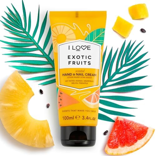 I LOVE Exotic Fruit Scented Hand and Nail Cream - Hand Cream for Dry Hands - Vitamin E, Coconut Oil, and Shea Butter - Silicone Free - 3.4 oz - Image 2