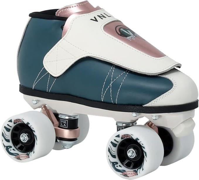 VNLA Jade Jam Roller Skates – Indoor Jam & Rhythm Skates with Leather Boot - Backspin 62mm 92A Wheels - Vanilla Gorilla Plate - ABEC-9 Bearings