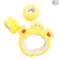 PERFECTSIGHT 2 Pack Cute Animal Headbands for Makeup Wash Shower Adjustable Elastic Hair Band for Girls and Women (Yellow Chicken)