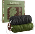 Cleangor 3Pcs African Net Sponge Authentic with Knots - Exfoliating Body by Cleangor