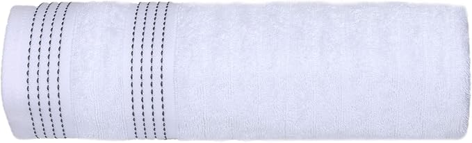 CASA COPENHAGEN Elegance 6Pcs 100% Egyptian Cotton Large Designer Towels Gift Set- Grey Violet-Pure White, 550GSM, 2Bath 2Hand 2Washcloths, Bath Towels for Bathroom Set for Women & Men