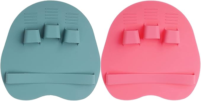 2 Pack Soft Silicone Shower Brush, Body & Face & Short Hair Wash, Bath Exfoliating Skin Massage Scrubber, Dry Skin Brushing Glove Loofah, Fit for Sensitive and All Kinds of Skin (PeonyPink+Green)