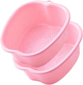 Foot Soaking Tub Sturdy Soaking Feet Bucket Large Size Foot Basin Thickened Massager Tub with Raised Massage Nodes Exfoliation Callus Pedicure Foots Spa Bath Bucket (2 PCS Pink)