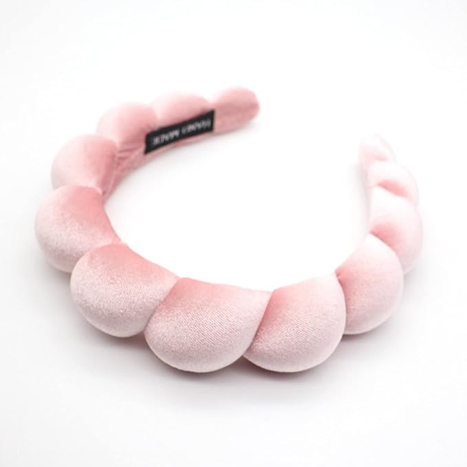 Headbands for Women, Cute Padded Fabric Hair Bands Wide Velvet Non Slip Headband Hair Accessories for Women Girls, Pink