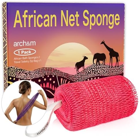 ARCH&M Authentic African Net Sponge Extra-Long 53" Back Scrubber by ARCHM