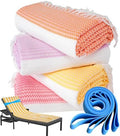 Genovega 4 Packs Turkish Beach Towel Pool Swim Towels Set Bulk Soft Extra Large Sand Free Quick Dry Thin Lightweight Travel Vacation Essentials Cruise Accessories Must Haves Sandless Oversized Dot by genovega
