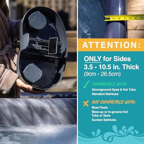 STAR SPLASH Adjustable Hot Tub Table Tray – Heavy-Duty, Nonslip Drink Caddy with Cup Holders - Clamps to Side of Aboveground Bathtub, Spa – Outdoor Patio Accessories and Supplies, 17x10x4 in. - Image 4