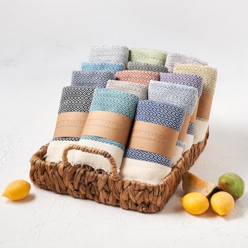 BAY LAUREL Turkish Hand Towel – Pack of 2 | Soft & Absorbent Decorative Towels for Bathroom, Hand, Face, Hair, Gym, Yoga, SPA, Kitchen & Tea | Boho Decor (Dark Gray, Diamond 15x26 Inches (Set of 2) - Image 5