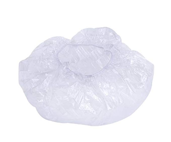 200 Pcs Disposable Plastic Shower Caps - Clear Shower Caps - Large Elastic Thick Bath Cap For Women Spa, Home Use, Hotel, Hair Salon and More
