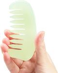 Scalp Massage Comb, Scalp Massager for Hair Growth, Head Scratcher for Itchy Scalp, Natural Gua Sha Jade Stone for Stress Relief, Meridian Brush