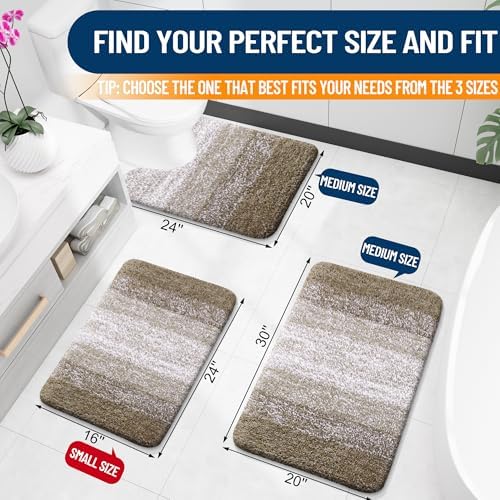 OLANLY Bathroom Runner Rug 44x20, Extra Soft Absorbent Microfiber Bath Rugs - Image 2