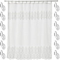 Zahari Home Monaco Bathroom Shower Curtain Set - 13pc Classic Luxury Contemporary Design with 12 Hooks by ZahariHome