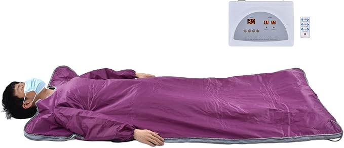 Srliya Far Infrared Sauna Blanket, Portable Detox Body Slimming Blanket with Moxibustion Magnet C 650W Fast Heating, for Home Spa Relaxation (US Plug 110V)
