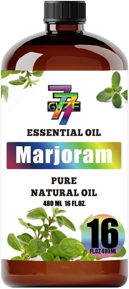 Marjoram Essential Oil - GV77ZF Marjoram Oils for Diffusers, Humidifiers, DIY Candles, Soap, Cleaning, Home, Office, Yoga, Massage, Gifts - 16 fl oz (480 ml)