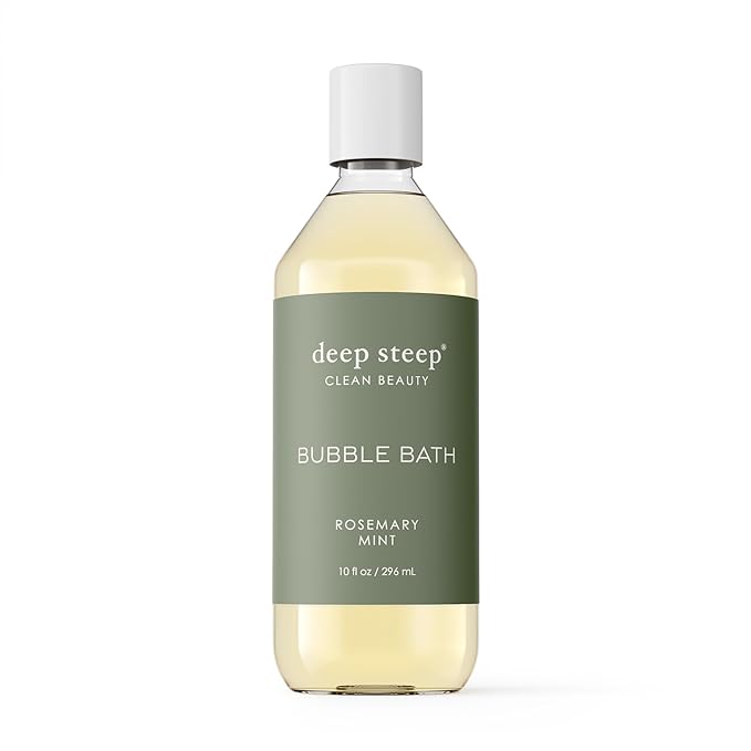 Deep Steep Bubble Bath, Rosemary Mint, 10 oz – Soothing Soak with Shea Butter, Argan Oil, Aloe Vera & Coconut Oil – Vegan, Sulfate-Free, PH-Balanced Clean Beauty
