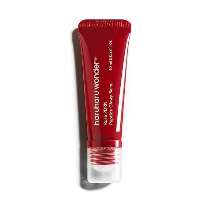 haruharu wonder Rose PDRN Peptide Glowy Balm, Instant Moisture, Repairs Dry Cracked Lips, 24HR Moisture, No Waxy Finish, Vegan, Silicon Free, Micro Plastic Free, Tint-free, 0.33 fl.oz