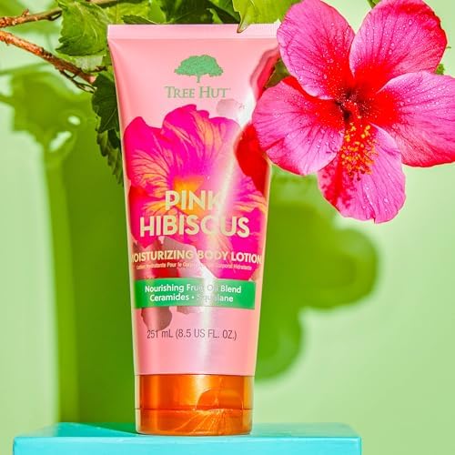 Tree Hut Pink Hibiscus Moisturizing Body Lotion, Ceramide and Squalene Formula Helps Protect Skin, Long-lasting Hydration Leaves Skin Feeling Soft & Moisturized, 8.5 fl oz. (Pack of 2) - Image 5