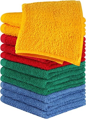 Utopia Towels 12 Pack Washcloths, 12x12 in, 100% Cotton, Variety by UTOPIATOWELS