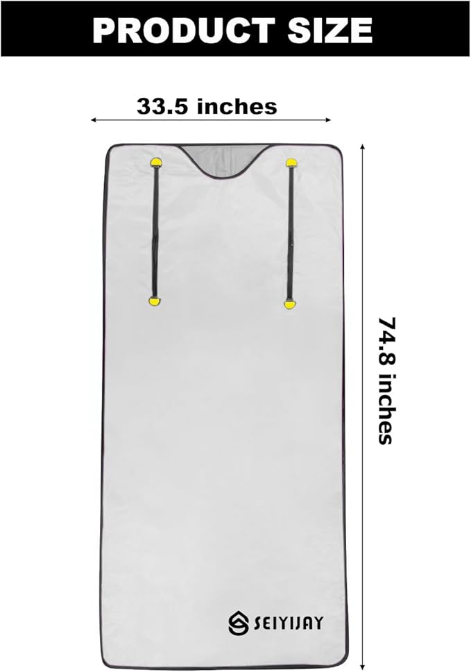 Infrared Sauna Blanket, Upgraded Blanket for Detox, Home Sauna with Remote, Including 5 Pieces Plastic Sheeting for Body Wrap (Silvery)