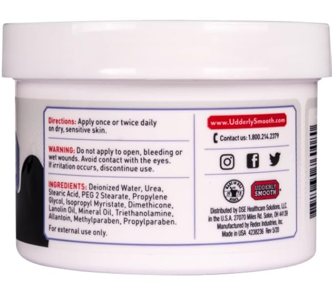 Udderly Smooth Extra Care Hand, Body & Foot Cream with 10% Urea, Daily Moisturizer to Restore Dry or Irritated Skin, Dermatologist Tested, 8 Oz, 2 Pack
