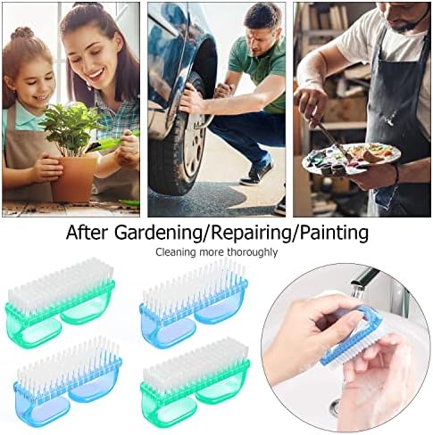 Larbois Handle Grip Nail Brush, Hand Fingernail Brush Cleaner Scrubbing Kit Pedicure for Toes and Nails Men Women (4 Pack) - Image 4