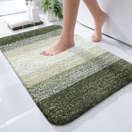 OLANLY Small Bathroom Rugs 24x16, Extra Soft Absorbent Microfiber Bath Rugs by OLANLY