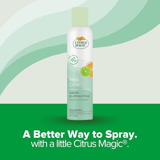 Citrus Magic Natural Odor Eliminating Air Freshener Spray, Fresh Citrus, 3-Ounce (Pack of 4)