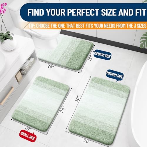 OLANLY Luxury Toilet Rugs U-Shaped 24x20, Soft Absorbent Microfiber Mat - Image 2