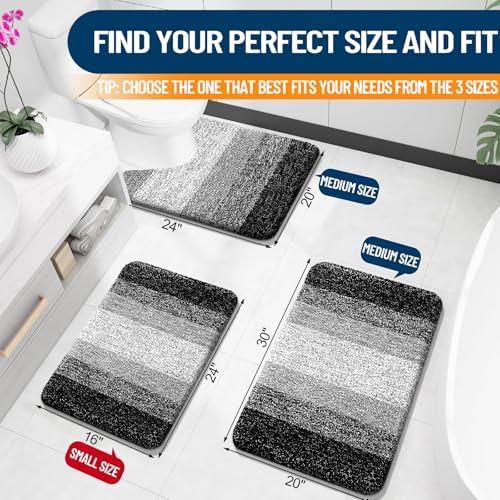 OLANLY Bathroom Runner Rug 70x20, Extra Soft Absorbent Microfiber Bath Rugs - Image 2