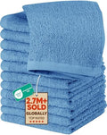Utopia Towels 12 Pack Cotton Washcloths Set - 100% Ring Spun Cotton, Premium Quality Flannel Face Cloths, Highly Absorbent and Soft Feel Fingertip Towels (Electric Blue) by UTOPIATOWELS
