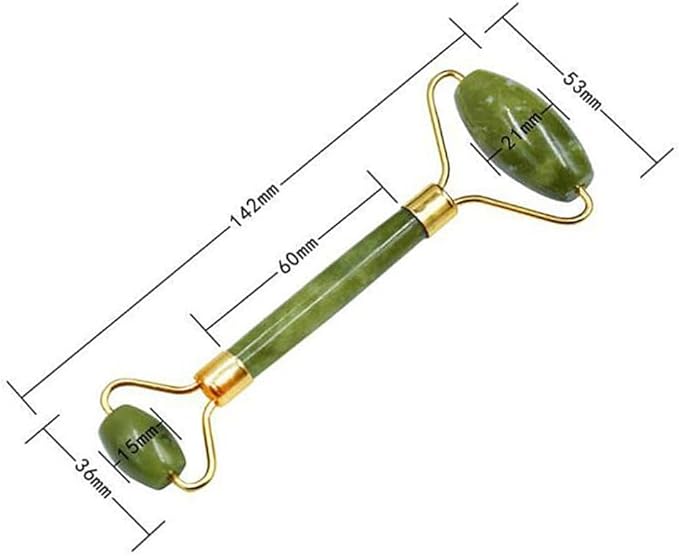 NOLITOY 3pcs Jade Roller Facial Massage Tool Portable Skin Care for Puffiness Relief and Migraine Soothing Natural Green Face Roller for Beauty Routine