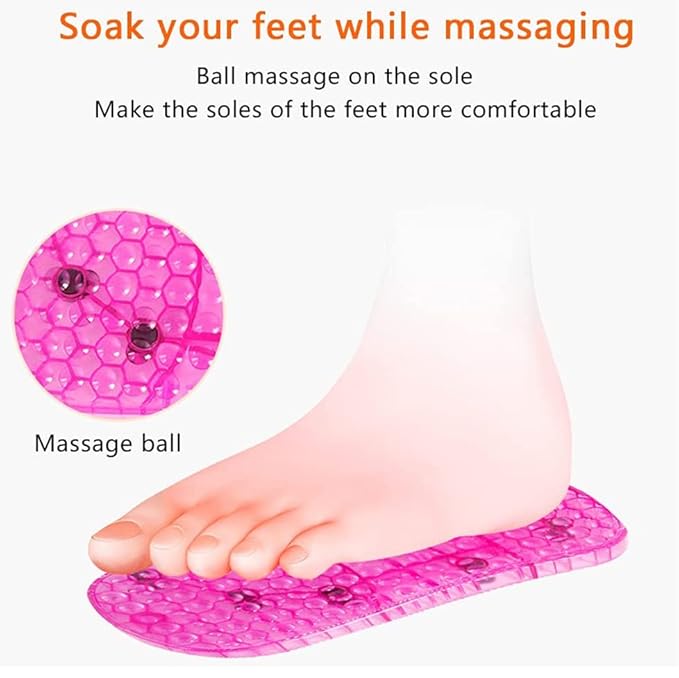 Massage Foot Bath Shoes Portable Feet Soaking Tub, Movable Foot Soaker Pedicure Feet Spa Basin for Thermal Massage to Promote Blood Circulation (Medium, Red)