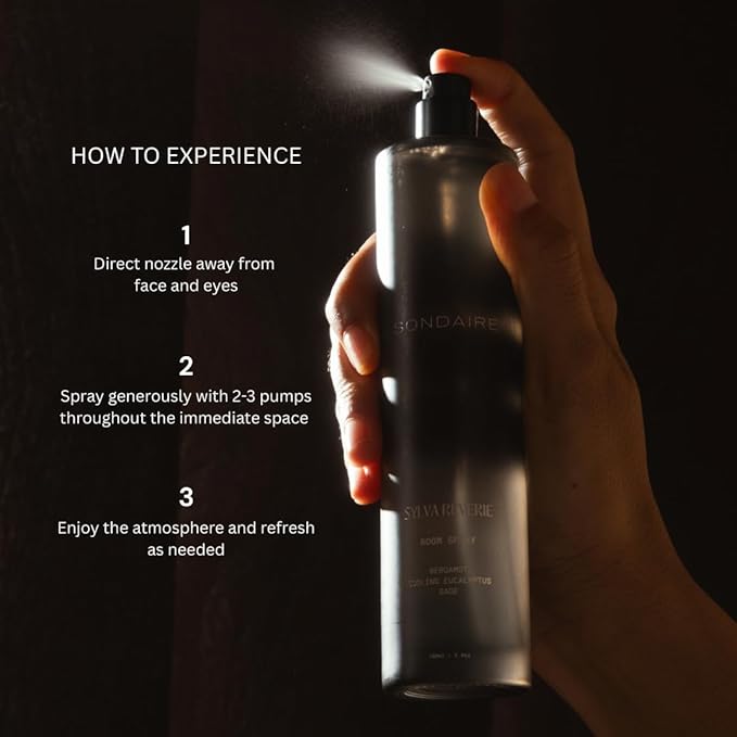 Sylva Reverie Room Spray | Luxury Natural Home & Linen Mist | Eucalyptus, Bergamot & Cedarwood | Non-Toxic, Vegan, Odor Neutralizing | For Bedroom, Living Room, Bathroom | 3.4 oz / 100 mL