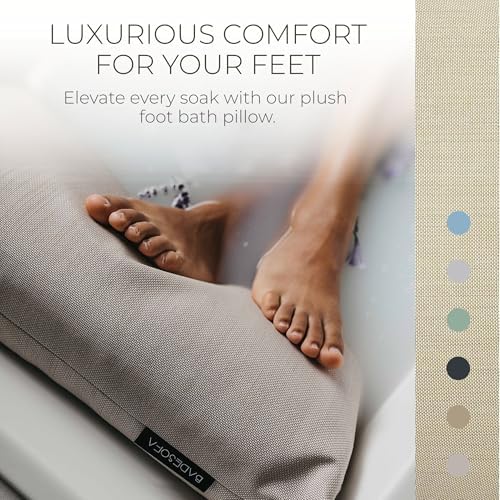 BADESOFA® Luxury Bathtub Pillow for Feet in Beige, Quick-Drying - Image 2