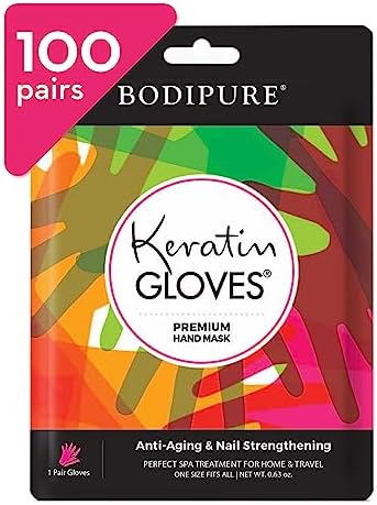 Bodipure Hand Mask Premium 100pk, K-Beauty Keratin, Spa Treatment Nail Care by BodipureInc
