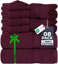 Utopia Towels 8 Piece Majestic Plush Luxury Towel Set, Cotton, Burgundy by UTOPIATOWELS