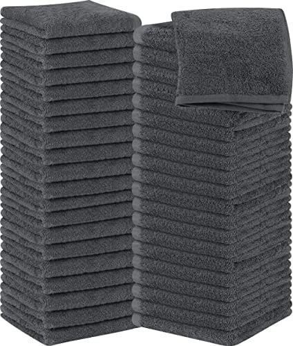 Utopia Towels 60 Pack Washcloths, 12x12 in, 100% Cotton, Grey by UTOPIATOWELS