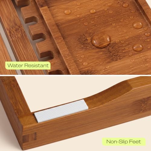 ROYAL CRAFT WOOD Premium Foldable Bathtub Tray Caddy - Wood Bath Tray for Tub, Bamboo Shelf, Expandable Bath Table Trays, Bathtub & Bathroom Accessories for New Home & Mothers, Birthday Gifts for Mom - Image 6