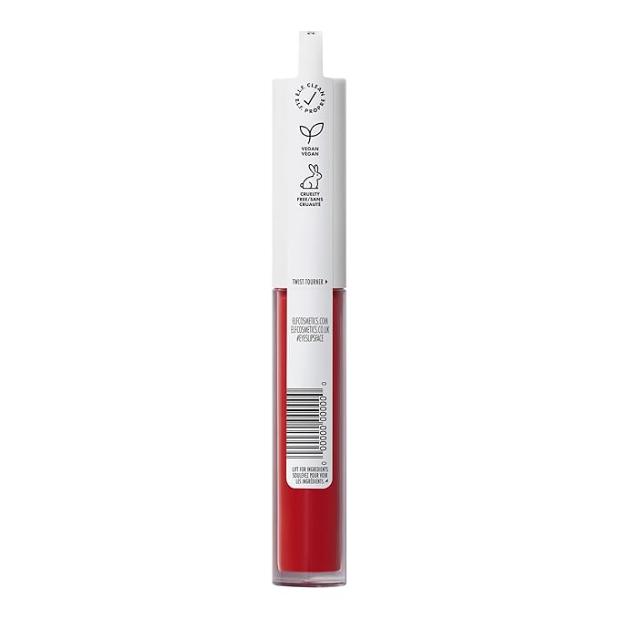 e.l.f. Lip Lacquer, Hydrating Lip Gloss, Non-Sticky Ultra-Shine with Vitamin A & E, Vegan & Cruelty-Free, Cherry Bomb