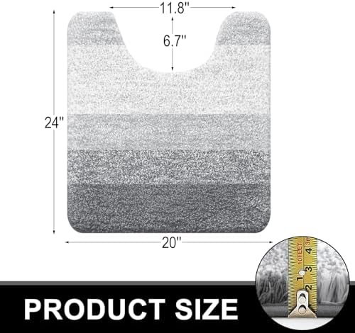 OLANLY Luxury Toilet Rugs U-Shaped 24x20, Soft Absorbent Microfiber Mat - Image 2