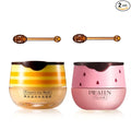 2PCS Bee Balm Honey Pot,Propolis Moisturizing Lip Mask,Hydrating & Prevention Dry and Cracked Lip Scrubs Exfoliator