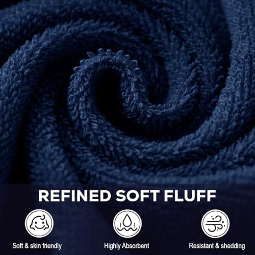 Utopia Towels 60 Pack Washcloths, 12x12 in, 100% Cotton, Navy - Image 4