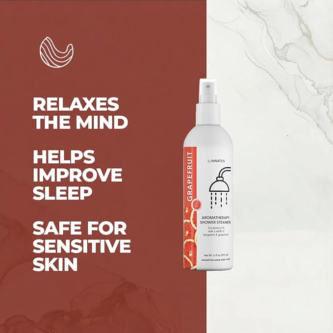 Soothing Shower Spray – 4oz Aromatherapy Shower Steamer Mist for a Spa-Like Experience – Relieves Stress & Elevates Your Shower – All-Natural Essential Oils (Grapefruit)