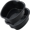 Foot Soaking Tub Sturdy Soaking Feet Bucket Large Size Foot Basin Thickened Massager Tub with Raised Massage Nodes Exfoliation Callus Pedicure Foots Spa Bath Bucket (2 PCS Black)