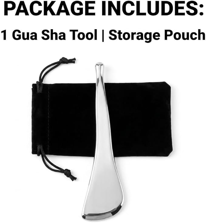 2-in-1 Dual-Ended Acupressure Massage Tool, Stainless Steel Gua Sha Scraper & Large Tip Fascia Release Tool for Deep Tissue Muscle, Back, Neck & Foot