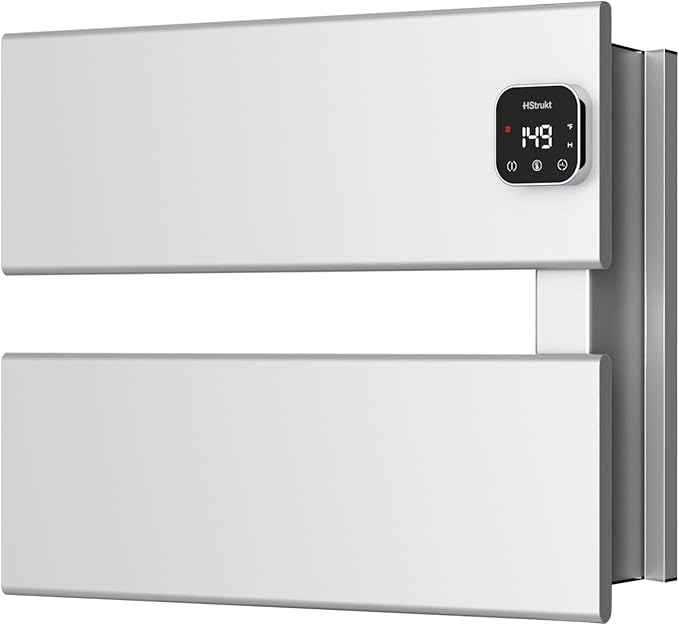 Electric Towel Warmer, Heated Towel Rack with Thermo Control and Timer, Fast Heating Towel Rail for Bathroom with Memroy Function, Work with Smart Plug, Right-Wiring, 2 Panel, Silver