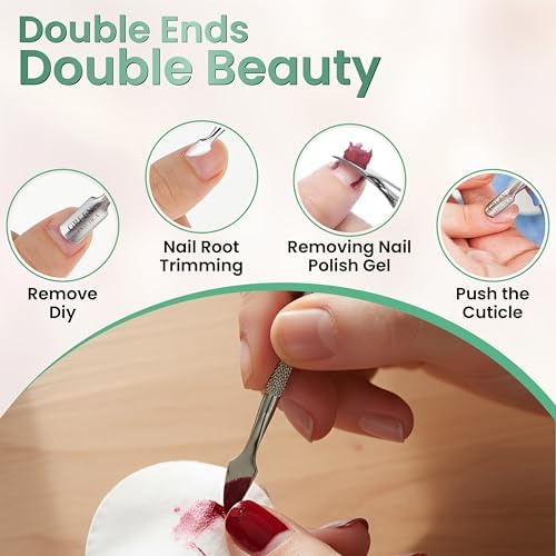 Cuticle Trimmer with Cuticle Pusher, Stainless Steel Nail Care Tool (Pusher (Pack 4)) - Image 3