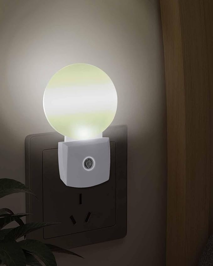 Night Lights Auto Sensor Sage Green Ombre Night Light Solid Color Round Lamp Plug-in LED Nightlights Dusk to Dawn for Living Room Bedroom Bathroom Hallway Wall Decor