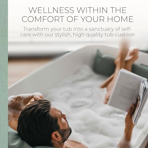 BADESOFA® Luxury Bathtub Pillow for Feet in Green, Quick-Drying - Image 3